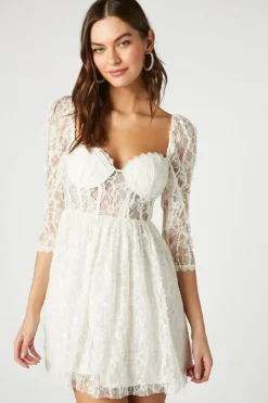 Lace Fit & Flare Mini Dress