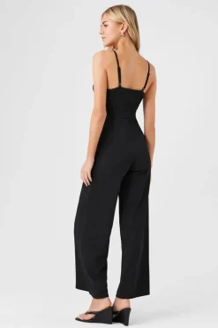 Lace & Mesh Wide-Leg Cami Jumpsuit
