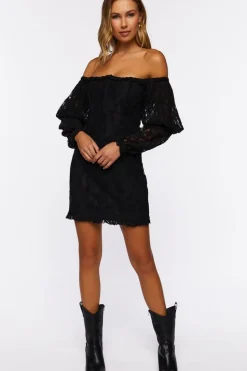 Lace Off-The-Shoulder Mini Dress