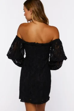 Lace Off-The-Shoulder Mini Dress