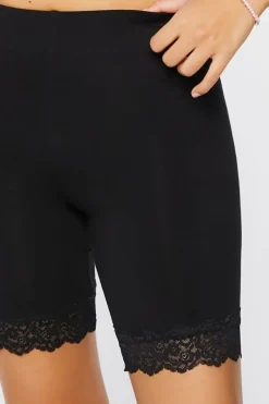 Lace-Trim Biker Shorts