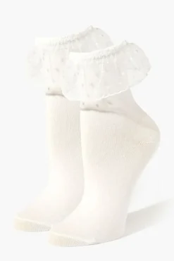 Lace-Trim Crew Socks