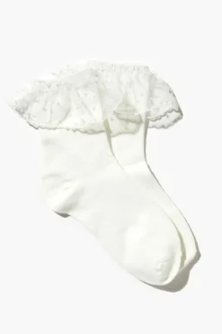 Lace-Trim Crew Socks