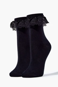 Lace-Trim Crew Socks