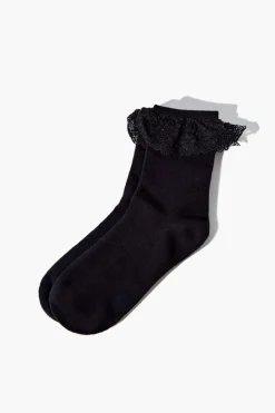 Lace-Trim Crew Socks