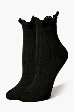 Lace-Trim Crew Socks