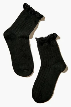Lace-Trim Crew Socks