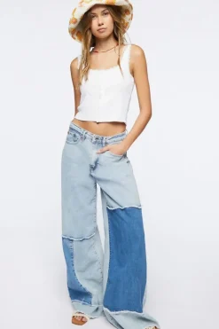 Lace-Trim Cropped Tank Top