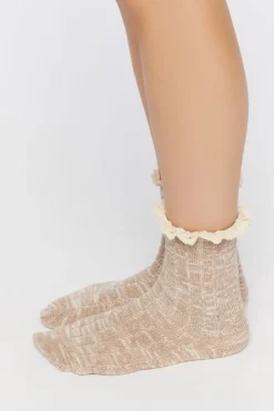 Lace-Trim Marled Crew Socks