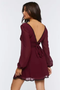 Lace-Trim Mini Dress