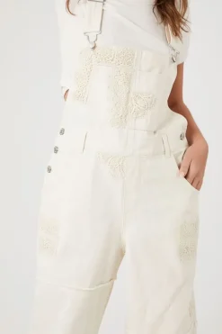 Lace Twill Straight-Leg Overalls