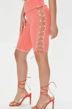Lace-Up Biker Shorts