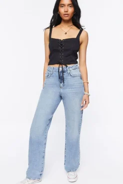 Lace-Up Bustier Crop Top
