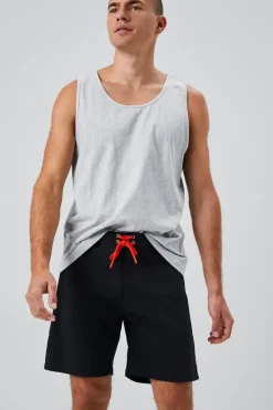 Lace-Up Contrast-Trim Swim Trunks