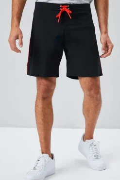 Lace-Up Contrast-Trim Swim Trunks