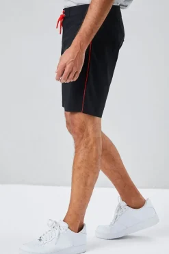 Lace-Up Contrast-Trim Swim Trunks