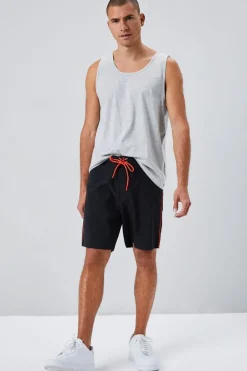 Lace-Up Contrast-Trim Swim Trunks