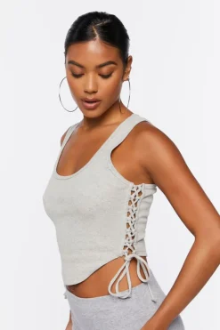 Lace-Up Cropped Tank Top