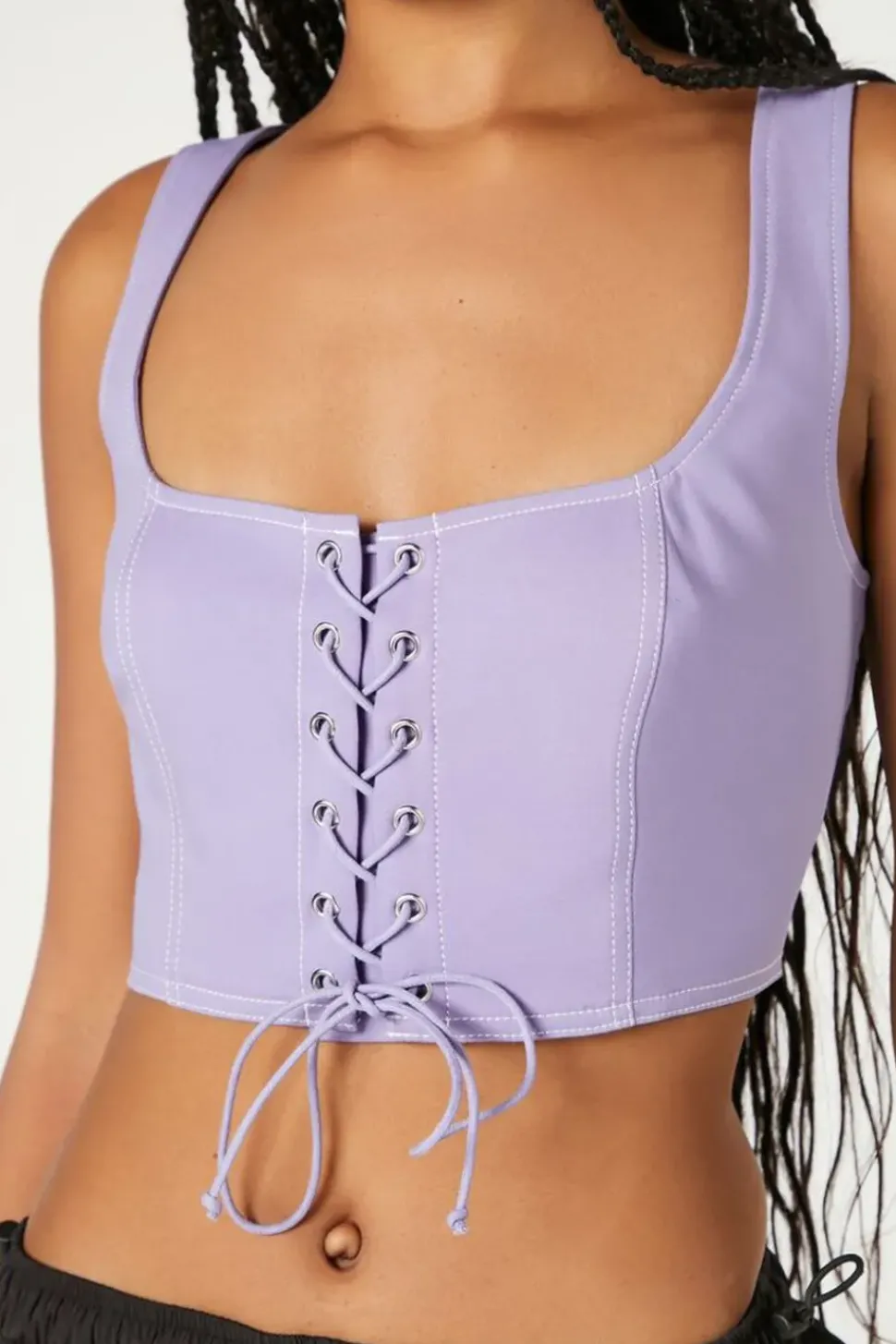 Lace-Up Crop Top
