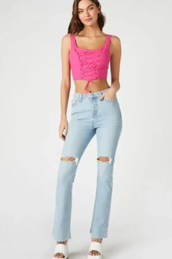 Lace-Up Crop Top