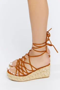 Lace-Up Espadrille Wedges