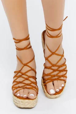 Lace-Up Espadrille Wedges