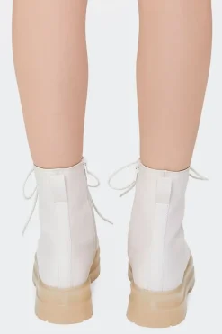 Lace-Up Faux Leather Booties