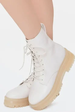 Lace-Up Faux Leather Booties