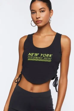 Lace-Up Graphic Tank Top