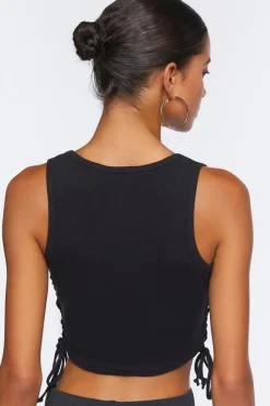 Lace-Up Graphic Tank Top