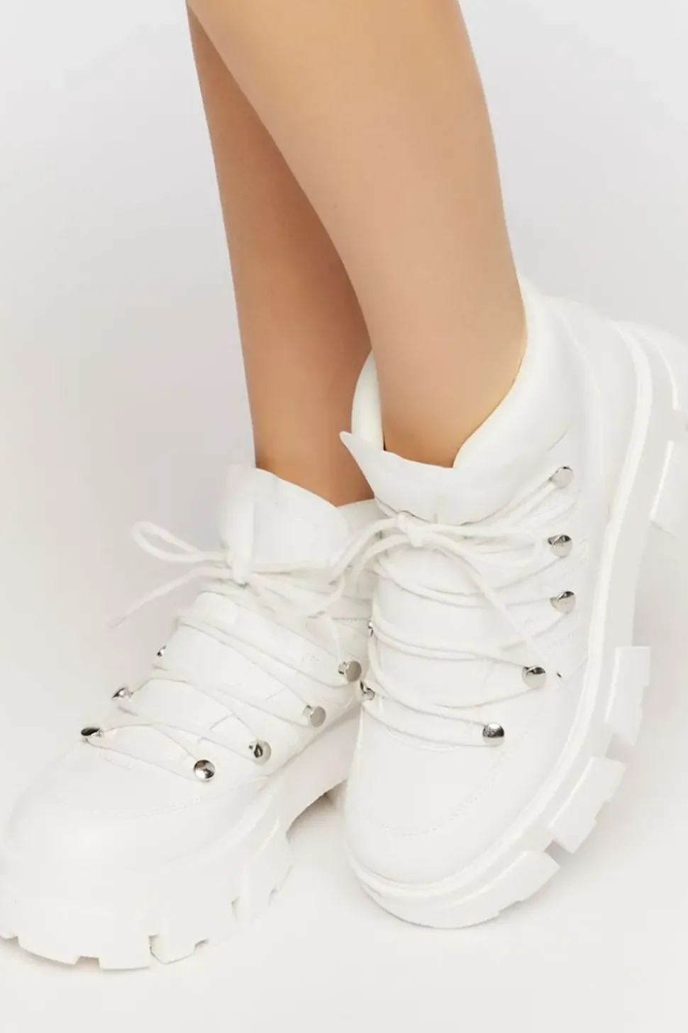 Lace-Up Lug Sole Ankle Booties
