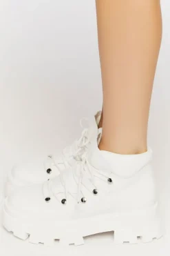 Lace-Up Lug Sole Ankle Booties