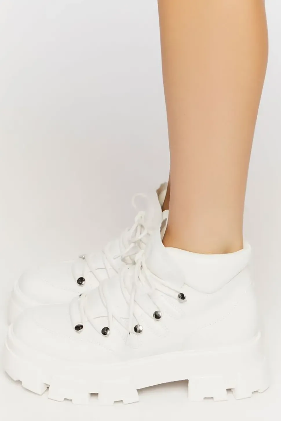 Lace-Up Lug Sole Ankle Booties