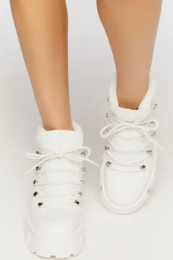 Lace-Up Lug Sole Ankle Booties