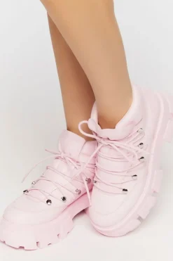 Lace-Up Lug Sole Ankle Booties