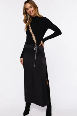 Lace-Up Mock Neck Top