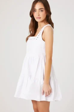 Lace-Up Tiered Babydoll Dress