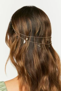 Layered Butterfly & Faux Gem Head Chain