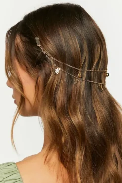 Layered Butterfly & Faux Gem Head Chain