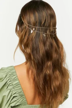 Layered Butterfly & Faux Gem Head Chain