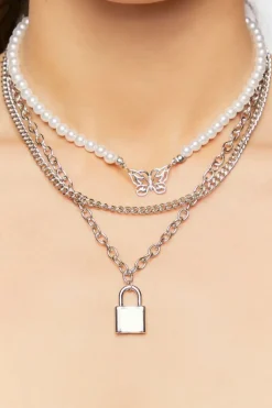Layered Butterfly Necklace Set