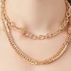 Layered Chunky Curb Chain Necklace
