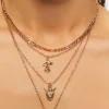 Layered Cupid & Rose Pendant Necklace