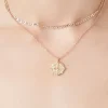 Layered Etched Pendant Necklace