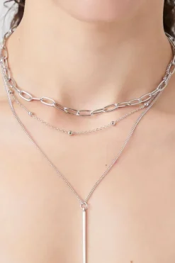 Layered Matchstick Pendant Necklace