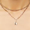 Layered Rhinestone Butterfly Necklace