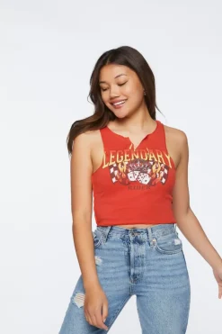 Legendary Graphic Cropped Tank Top