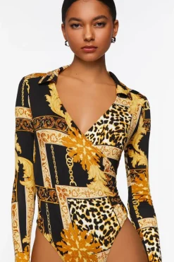 Leopard & Chain Print Bodysuit