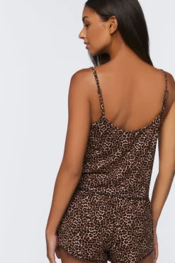 Leopard Print Cami & Shorts Pajama Set