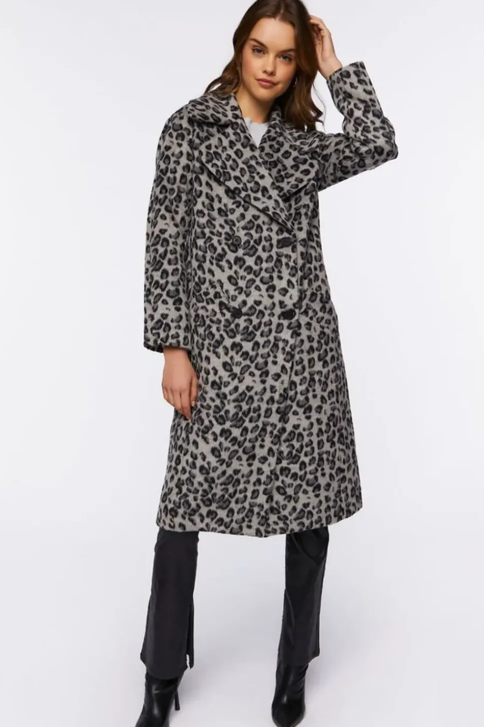 Leopard Print Duster Coat